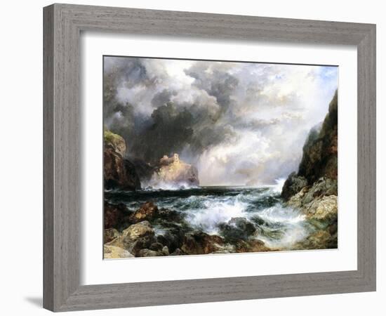 Castle in Scotland, 1910 (Oil on Board)-Thomas Moran-Framed Giclee Print