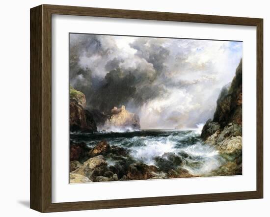 Castle in Scotland, 1910 (Oil on Board)-Thomas Moran-Framed Giclee Print