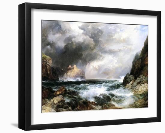 Castle in Scotland, 1910 (Oil on Board)-Thomas Moran-Framed Giclee Print