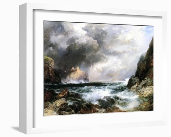 Castle in Scotland, 1910 (Oil on Board)-Thomas Moran-Framed Giclee Print