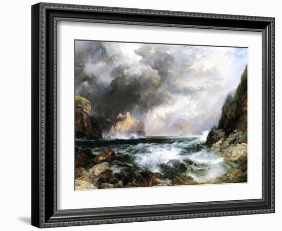 Castle in Scotland, 1910 (Oil on Board)-Thomas Moran-Framed Giclee Print