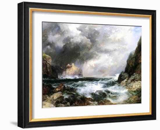 Castle in Scotland, 1910 (Oil on Board)-Thomas Moran-Framed Giclee Print