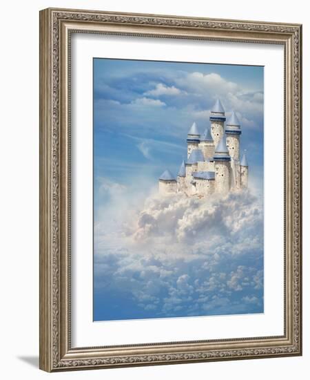 Castle In The Clouds-egal-Framed Art Print