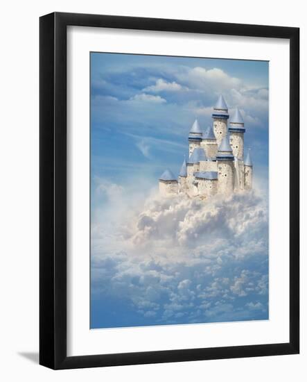 Castle In The Clouds-egal-Framed Art Print