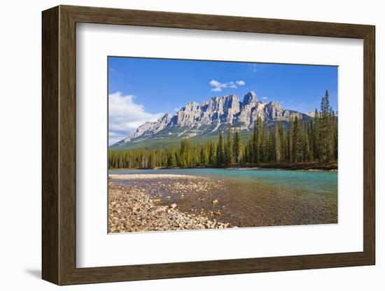 Castle Mountain Behind the Bow River at Castle Junction-Neale Clark-Framed Photographic Print