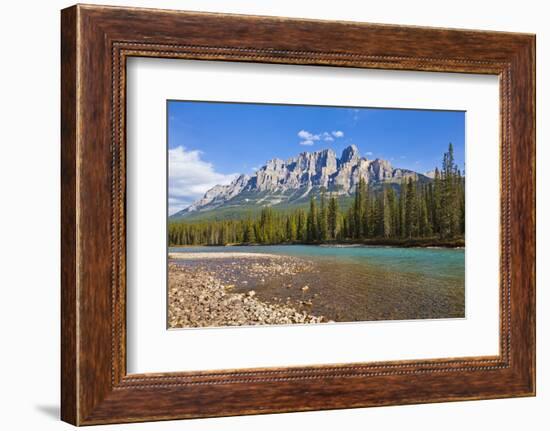 Castle Mountain Behind the Bow River at Castle Junction-Neale Clark-Framed Photographic Print