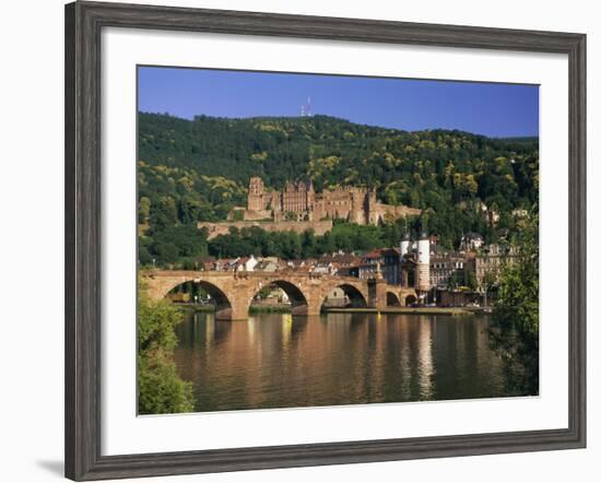 Castle, Neckar River and Alte Bridge, Heidelberg, Baden Wurttemberg, Germany, Europe-Gavin Hellier-Framed Photographic Print