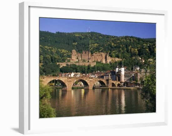 Castle, Neckar River and Alte Bridge, Heidelberg, Baden Wurttemberg, Germany, Europe-Gavin Hellier-Framed Photographic Print