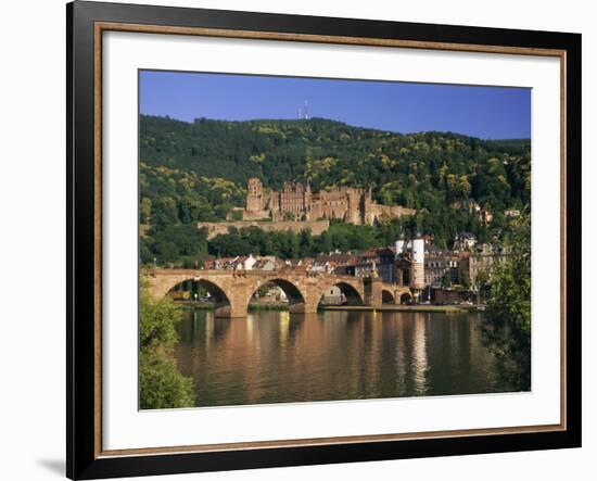 Castle, Neckar River and Alte Bridge, Heidelberg, Baden Wurttemberg, Germany, Europe-Gavin Hellier-Framed Photographic Print