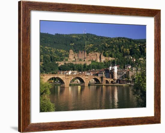 Castle, Neckar River and Alte Bridge, Heidelberg, Baden Wurttemberg, Germany, Europe-Gavin Hellier-Framed Photographic Print