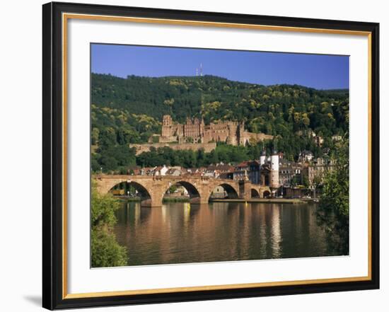 Castle, Neckar River and Alte Bridge, Heidelberg, Baden Wurttemberg, Germany, Europe-Gavin Hellier-Framed Photographic Print