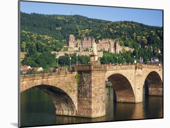 Castle, Neckar River and Alte Bridge, Heidelberg, Baden-Wurttemberg, Germany, Europe-Gavin Hellier-Mounted Photographic Print