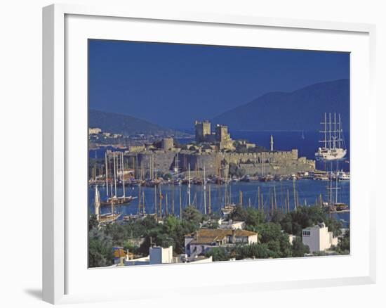 Castle of St. Peter and Yachts Moored in Harbour, Bodrum, Anatolia, Turkey Minor, Eurasia-Papadopoulos Sakis-Framed Photographic Print