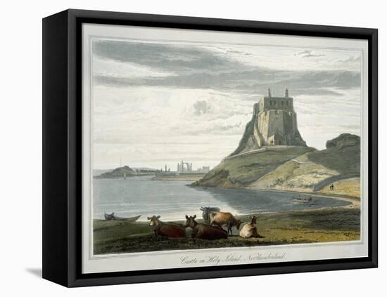 Castle on Holy Island, Northumberland, c.1822-Thomas & William Daniell-Framed Premier Image Canvas