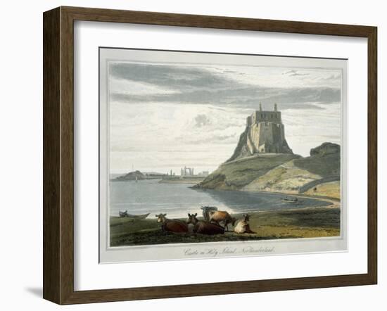 Castle on Holy Island, Northumberland, c.1822-Thomas & William Daniell-Framed Giclee Print