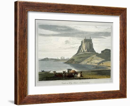 Castle on Holy Island, Northumberland, c.1822-Thomas & William Daniell-Framed Giclee Print