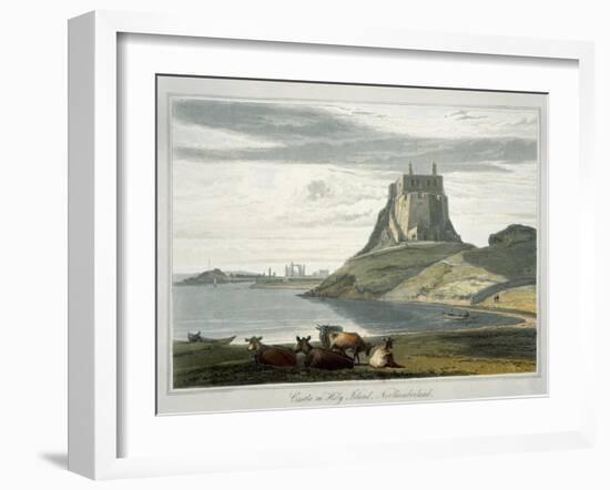 Castle on Holy Island, Northumberland, c.1822-Thomas & William Daniell-Framed Giclee Print