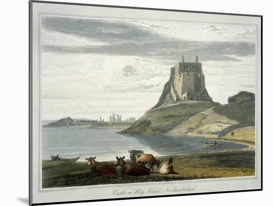 Castle on Holy Island, Northumberland, c.1822-Thomas & William Daniell-Mounted Giclee Print