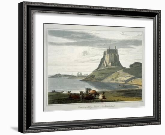 Castle on Holy Island, Northumberland, c.1822-Thomas & William Daniell-Framed Giclee Print