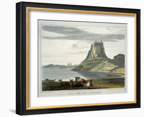 Castle on Holy Island, Northumberland, c.1822-Thomas & William Daniell-Framed Giclee Print