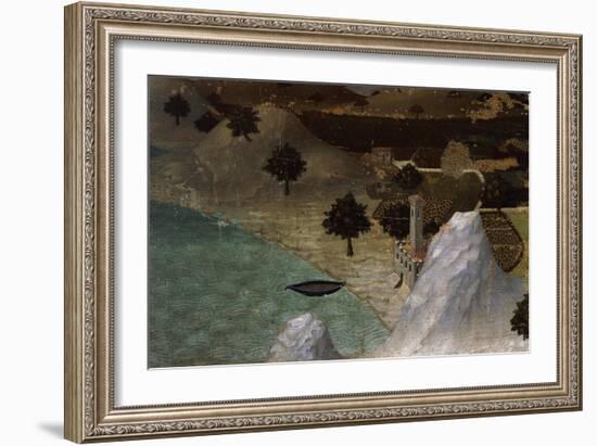 Castle on Lake Shore-Ambrogio Lorenzetti-Framed Giclee Print