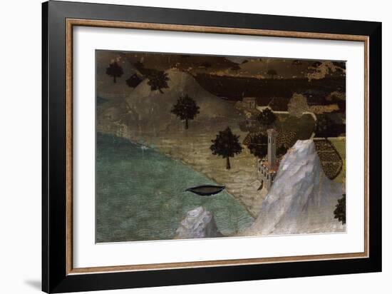 Castle on Lake Shore-Ambrogio Lorenzetti-Framed Giclee Print