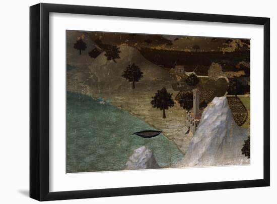 Castle on Lake Shore-Ambrogio Lorenzetti-Framed Giclee Print