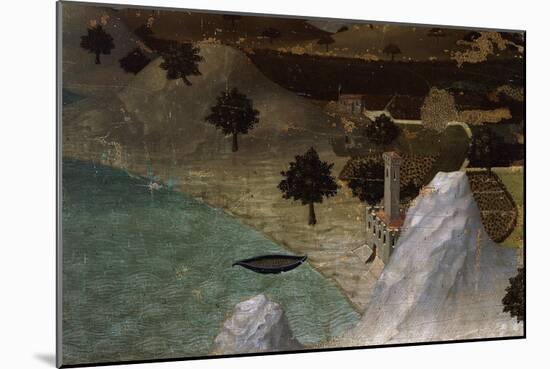 Castle on Lake Shore-Ambrogio Lorenzetti-Mounted Giclee Print