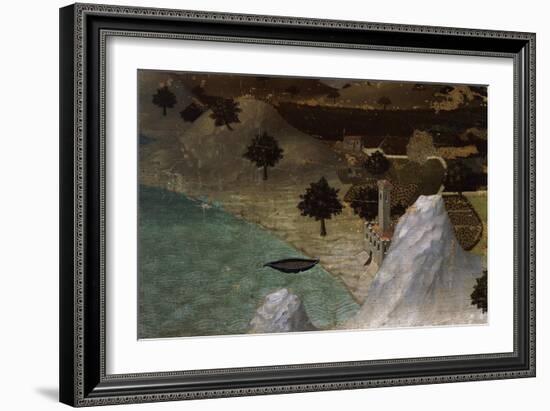 Castle on Lake Shore-Ambrogio Lorenzetti-Framed Giclee Print