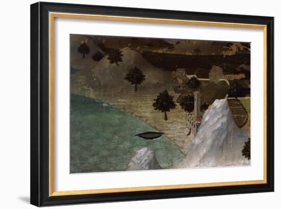 Castle on Lake Shore-Ambrogio Lorenzetti-Framed Giclee Print