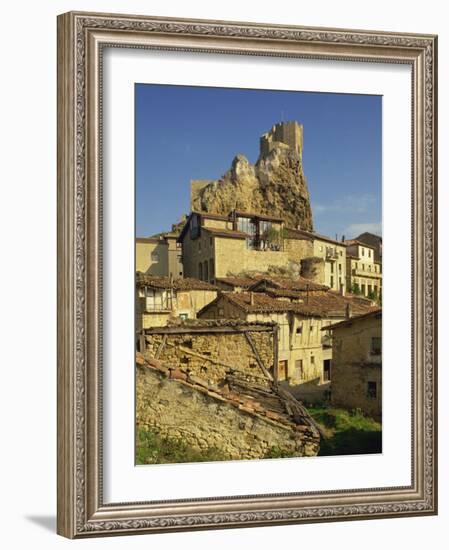 Castle on Skyline and Village Houses, Frias, Castile Leon, Spain, Europe-Michael Busselle-Framed Photographic Print