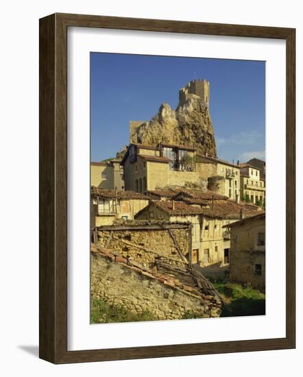 Castle on Skyline and Village Houses, Frias, Castile Leon, Spain, Europe-Michael Busselle-Framed Photographic Print