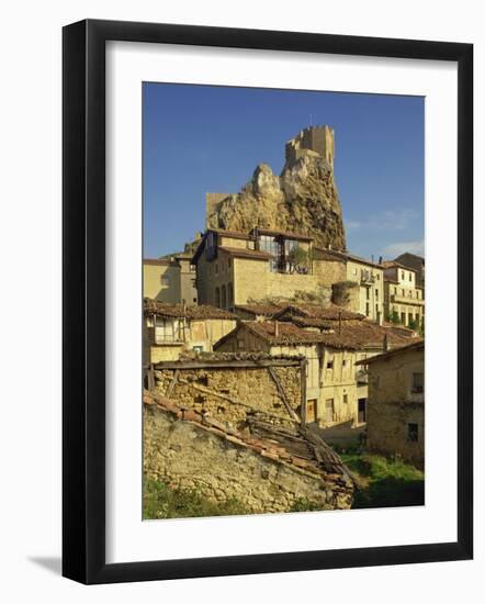 Castle on Skyline and Village Houses, Frias, Castile Leon, Spain, Europe-Michael Busselle-Framed Photographic Print