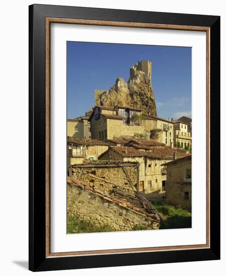 Castle on Skyline and Village Houses, Frias, Castile Leon, Spain, Europe-Michael Busselle-Framed Photographic Print