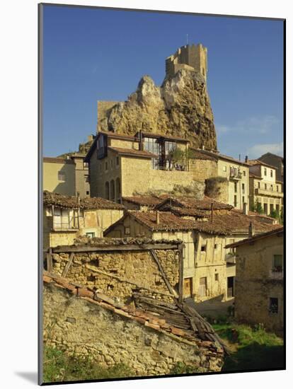 Castle on Skyline and Village Houses, Frias, Castile Leon, Spain, Europe-Michael Busselle-Mounted Photographic Print