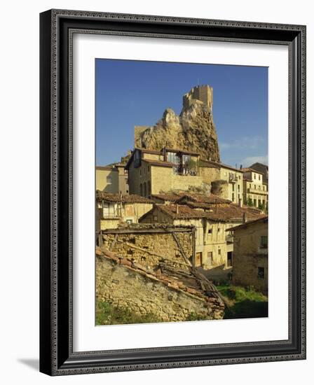 Castle on Skyline and Village Houses, Frias, Castile Leon, Spain, Europe-Michael Busselle-Framed Photographic Print