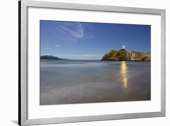 Castle Point Lighthouse in the Moonlight, Wellington, North Island, New Zealand-Rainer Mirau-Framed Photographic Print