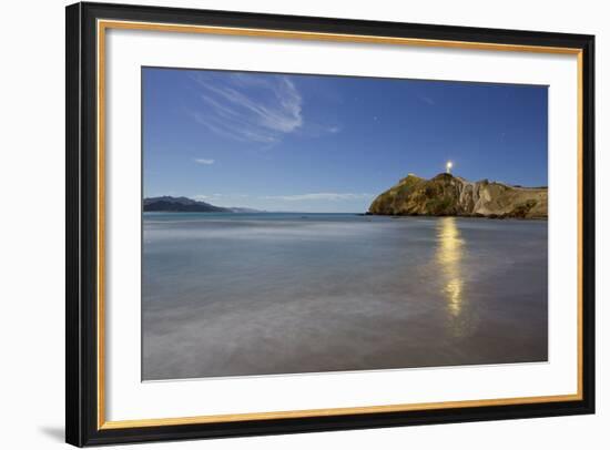 Castle Point Lighthouse in the Moonlight, Wellington, North Island, New Zealand-Rainer Mirau-Framed Photographic Print