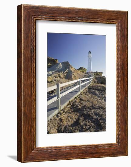 Castle Point Lighthouse, Wellington, North Island, New Zealand-Rainer Mirau-Framed Photographic Print