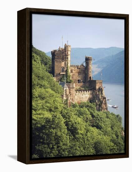 Castle Rheinstein, Rhineland-Pfalz, Germany-Walter Bibikow-Framed Premier Image Canvas