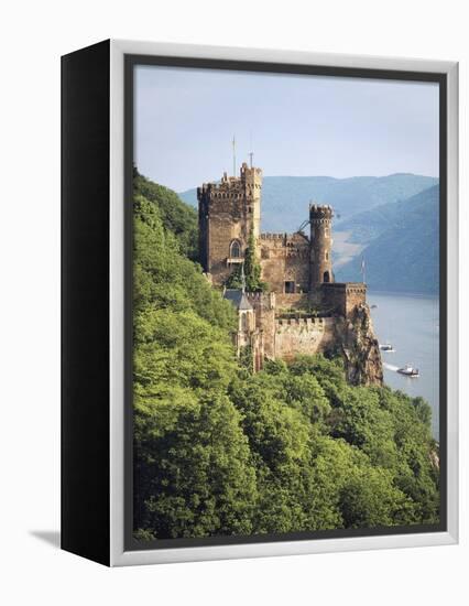 Castle Rheinstein, Rhineland-Pfalz, Germany-Walter Bibikow-Framed Premier Image Canvas