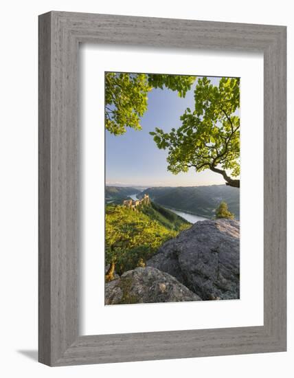 Castle Ruin Aggstein, the Danube, Wachau, Austria-Rainer Mirau-Framed Photographic Print