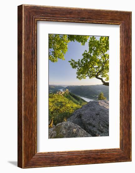 Castle Ruin Aggstein, the Danube, Wachau, Austria-Rainer Mirau-Framed Photographic Print