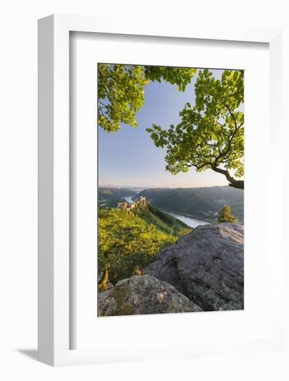 Castle Ruin Aggstein, the Danube, Wachau, Austria-Rainer Mirau-Framed Photographic Print