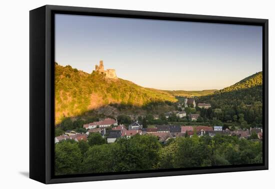 Castle Ruin Senftenberg and Place with Parish Church, Austria-Volker Preusser-Framed Premier Image Canvas