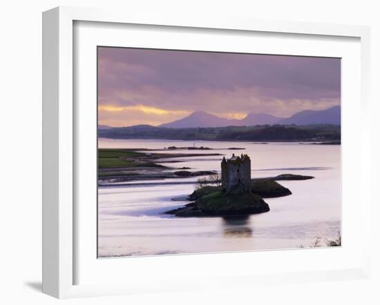 Castle Stalker at Sunset, Loch Linnhe, Argyll, Scotland-Nigel Francis-Framed Photographic Print