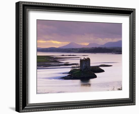 Castle Stalker at Sunset, Loch Linnhe, Argyll, Scotland-Nigel Francis-Framed Photographic Print