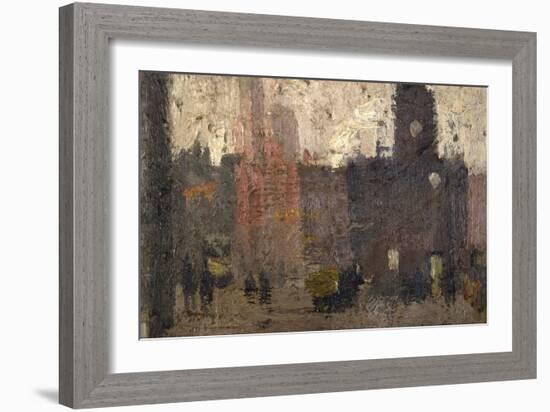 Castlegate, Salford, 1912 (Oil on Canvas)-Adolphe Valette-Framed Giclee Print