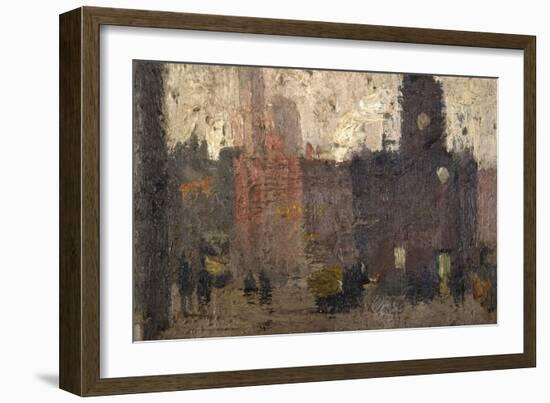 Castlegate, Salford, 1912 (Oil on Canvas)-Adolphe Valette-Framed Giclee Print