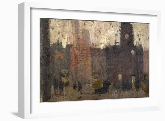 Castlegate, Salford, 1912 (Oil on Canvas)-Adolphe Valette-Framed Giclee Print